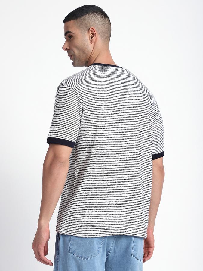 R&B Men's Ivory Striped T-Shirt