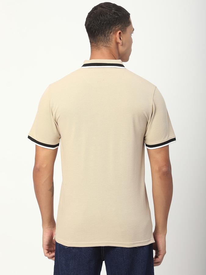 Men Polycotton Regular Fit Polo Neck Solid T-shirt