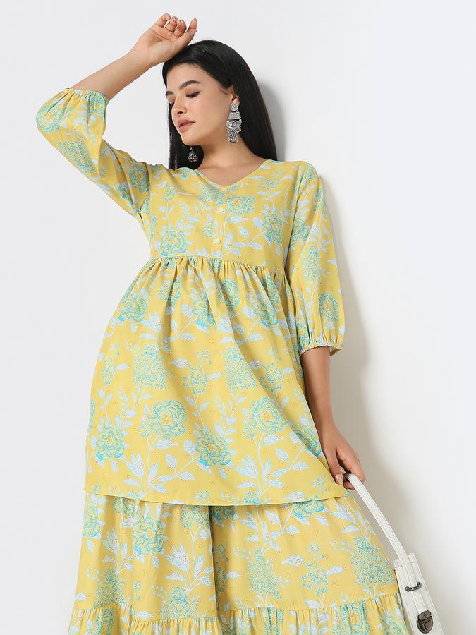 R&B Women's Yellow Printed Kurta