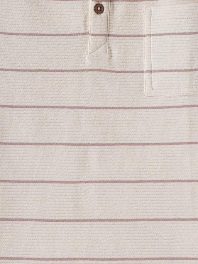 Boys Cotton Regular Fit Henley Striped T-shirt