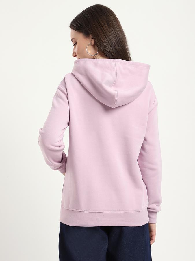 R&B Women Lilac Typography Print Hoodie