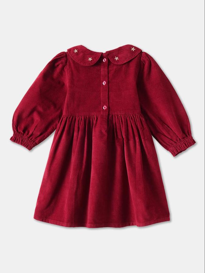 R&B Red Striped  Girls Long Sleeves Dress