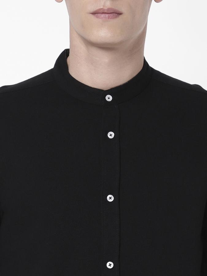 R&B Men Black Casual Shirts image number 3
