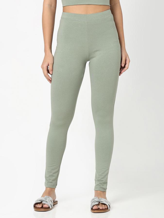 Women Cotton Regular Fit High Rise Solid Tights