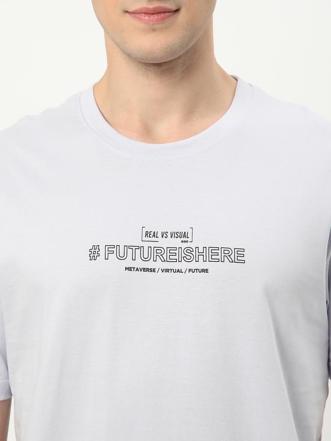 Men Typographic Print Regular Fit Crew-Neck T-Shirt image number 3