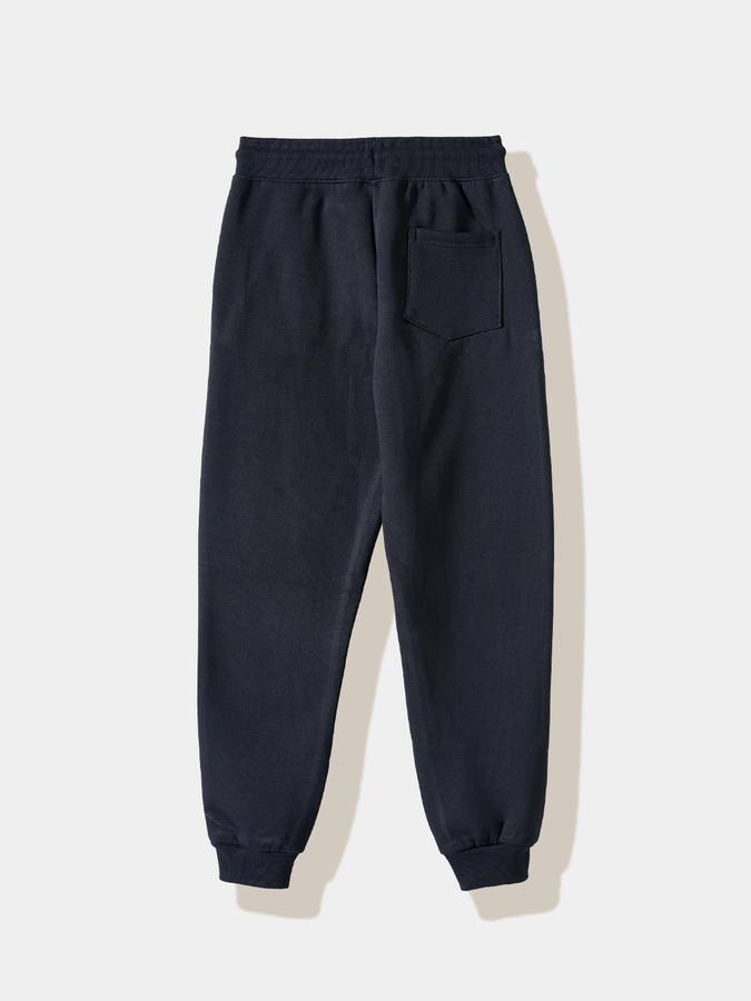 Boys Cotton Tapered Fit Drawstring Waist Cuffed Hem Joggers