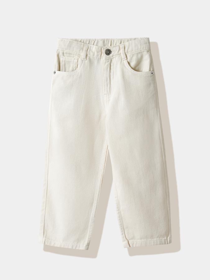 Boys Cotton Regular Fit Zip Fly Clean Hem Trousers