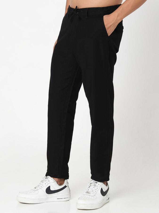 WOVEN COTTON SLUB LINEN LOOK PANT image number 2