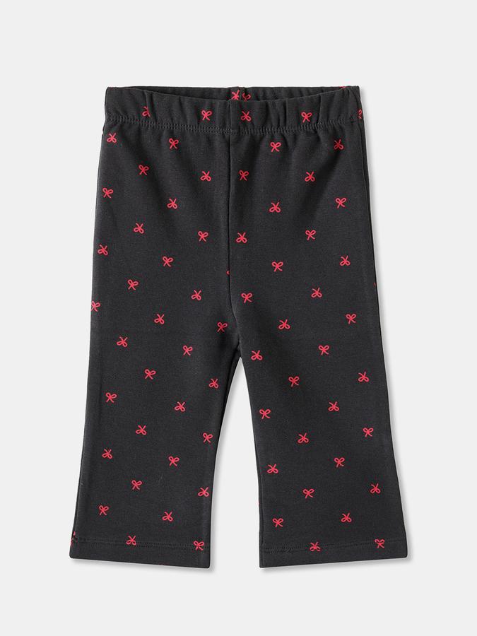 R&B Girls' Black Printed Trousers