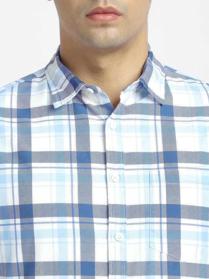 R&B Men's Blue Checked Shirt