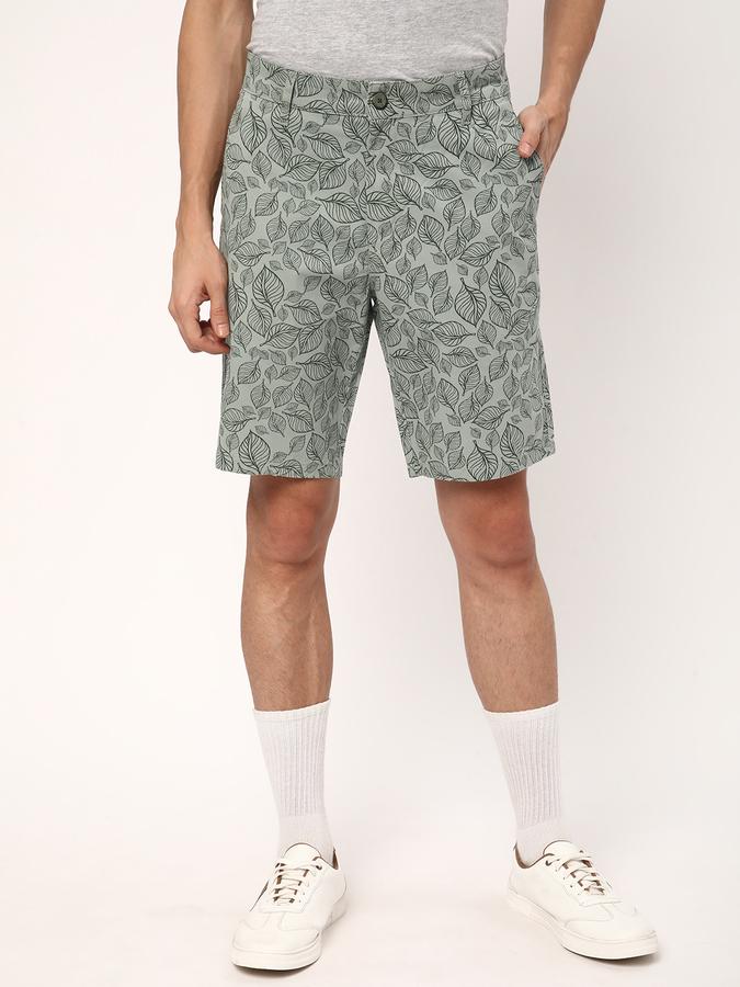 Boys Cotton Regular Fit Button Closure Clean Hem Shorts