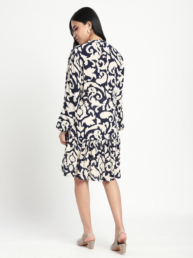 Women Polyester A-Line Knee-Length Printed Dress