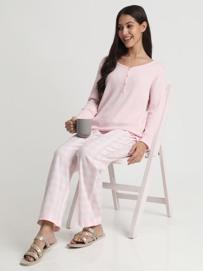 Women Cotton Relaxed Fit Drawstring Checks Pajama Pants