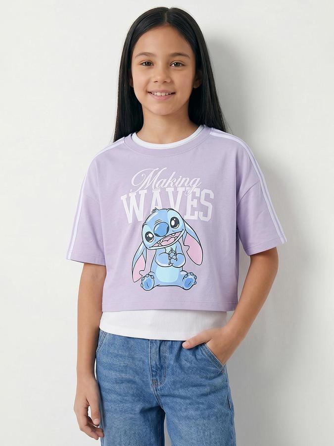 R&B Violet Girls Printed Short Sleeves Tshirt