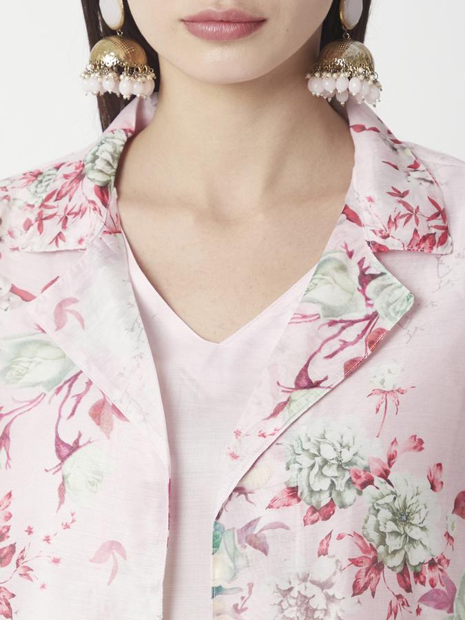 Women Chanderi Printed Kurta And Palazzo Set