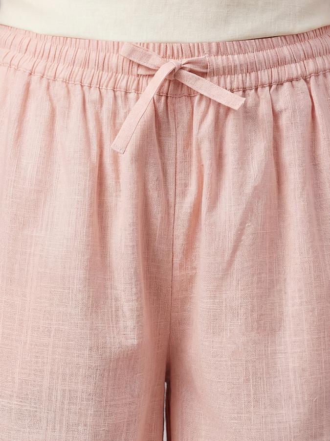 R&B Solid Pink Women Flared Palazzo