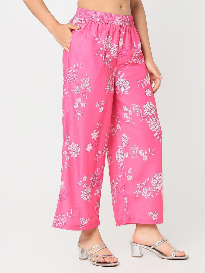 R&B Women's Pink Printed Trousers