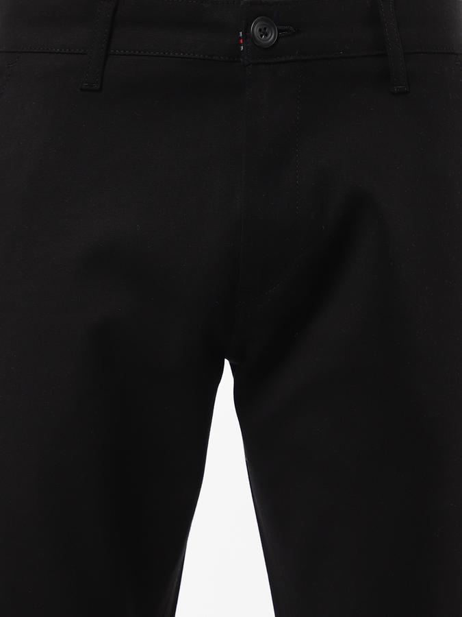 R&B Men Black Casual Trousers image number 3