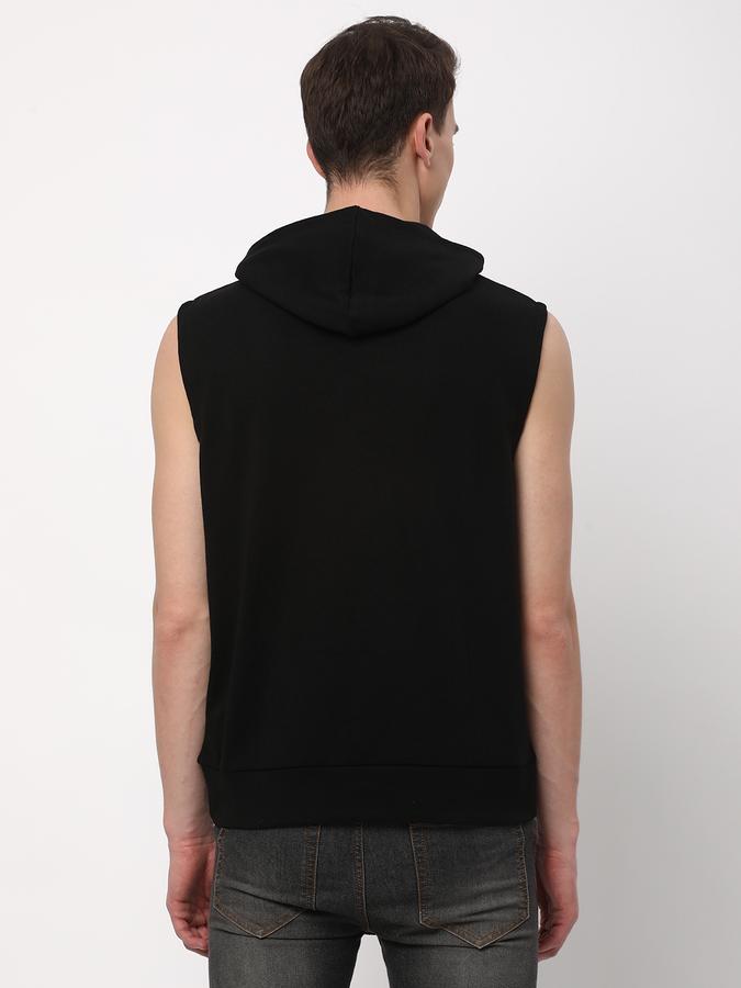 Men Cotton Regular Fit Hooded Gilet Jacket