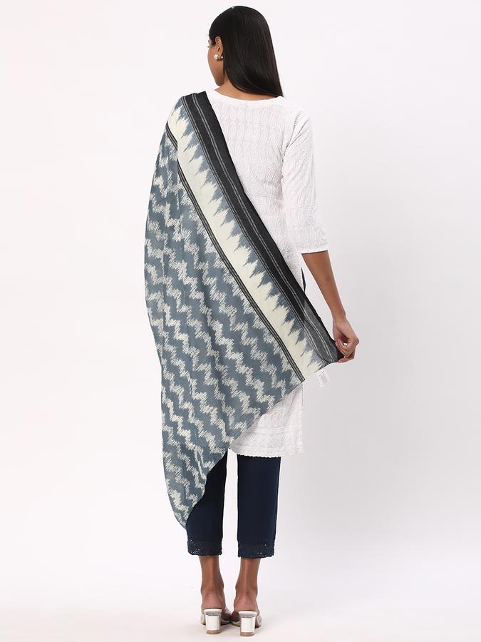 Women's Cotton Ikat Printed Bordered Hem Dupatta