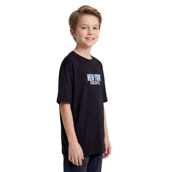 R&B Boy Black Cotton Printed Round Neck T-Shirt