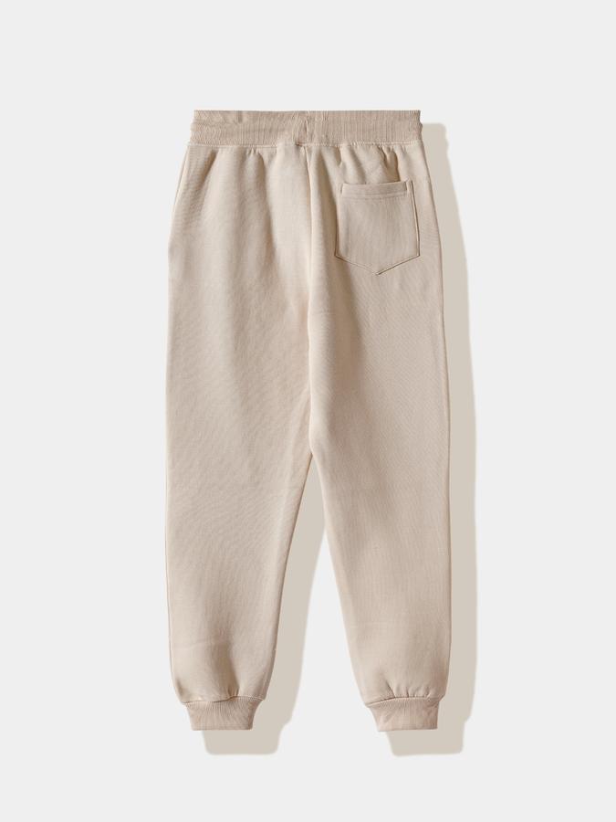 Boys Cotton Tapered Fit Drawstring Waist Cuffed Hem Joggers