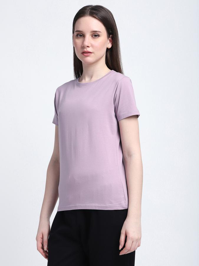 R&B Women Orchid Solid T-Shirt