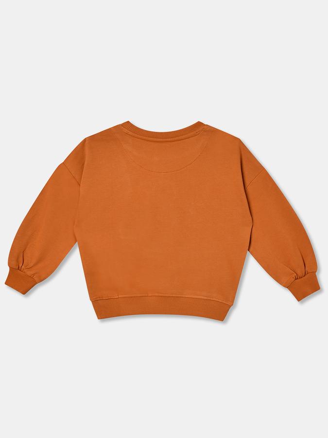 Girls Graphic Print Long Sleeve Crew Neck SweaT-Shirt