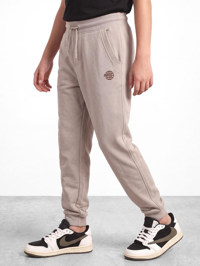 R&B Boys Beige Graphic Print Elasticated waist Jogger Pant 