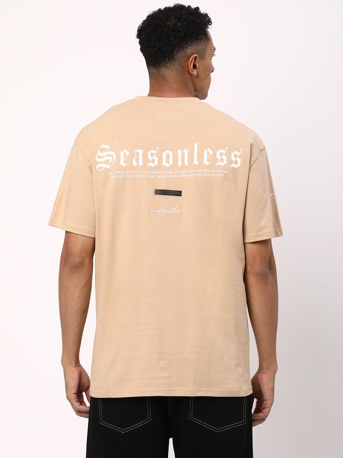 Men Cotton Regular Fit Crew Neck Typographic T-shirt