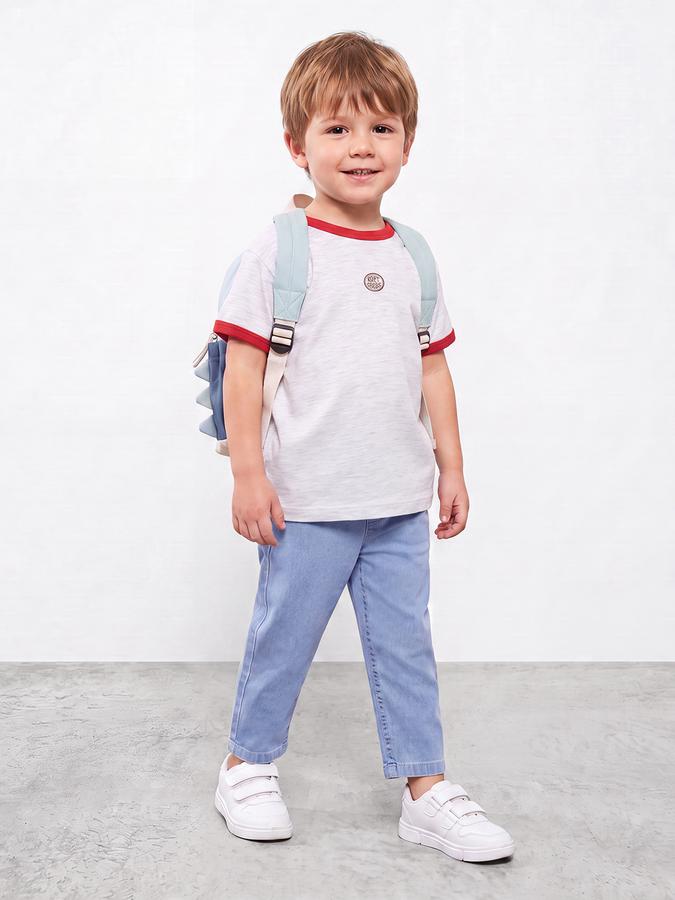R&B Boys Light Blue Solid Mid Rise Stretchable Jeans