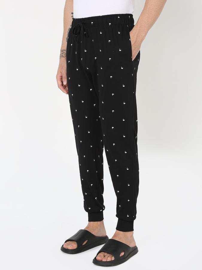 Men Micro Print Joggers with Insert-Pockets image number 1