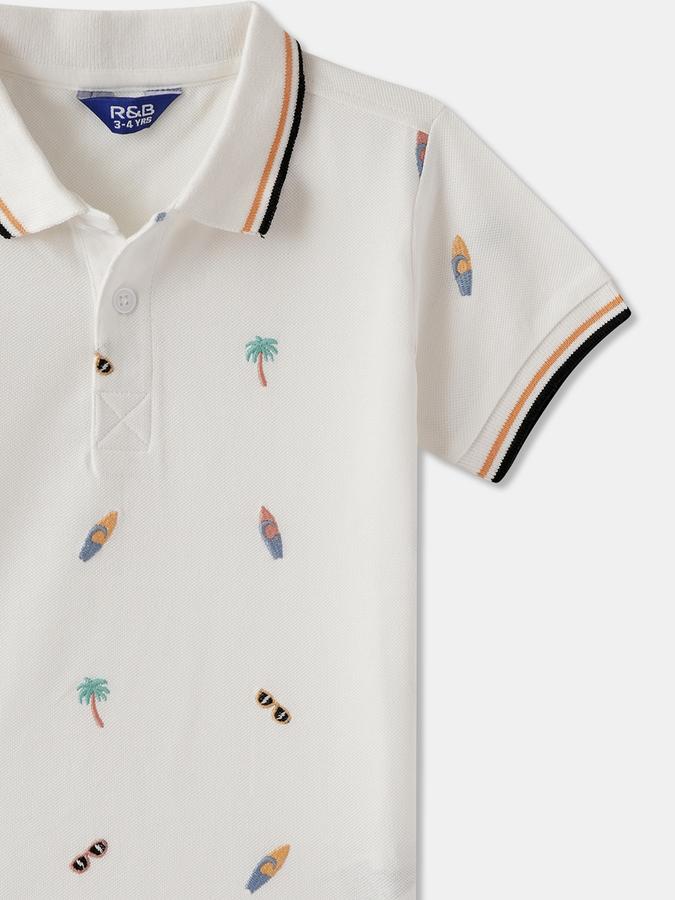 Boys Regular Fit Short Sleeve Polo Collar T-Shirt