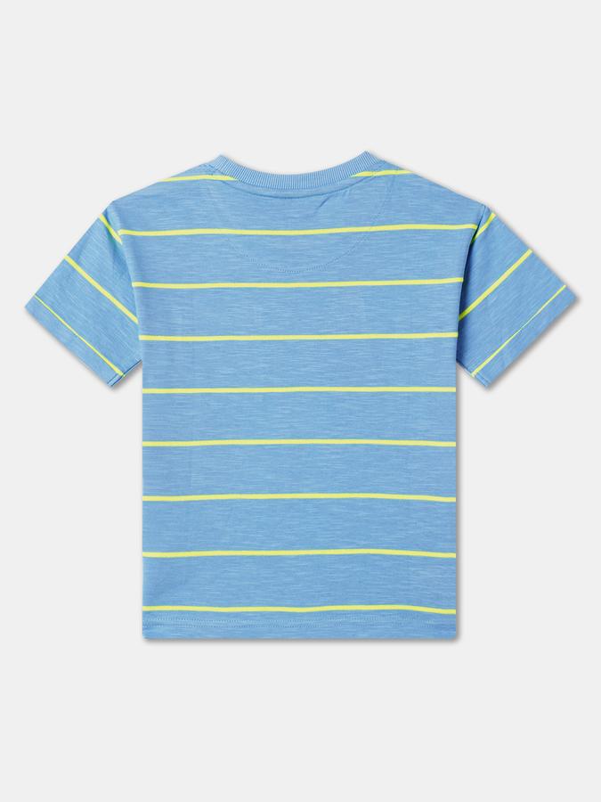 Boys Striped Round-Neck Relaxed Fit T-Shirt image number 1