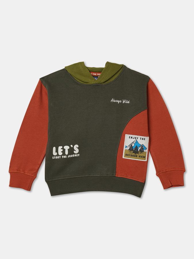 Boys Relaxed Fit Full Sleeve Hooded SweaT-Shirt