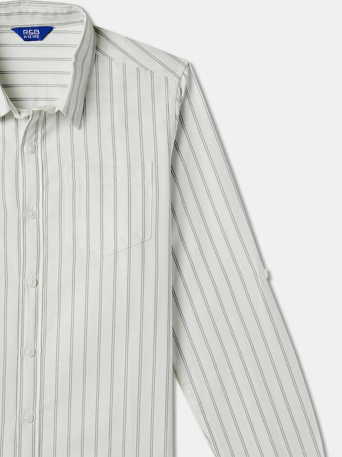 Boys Regular Fit Full Sleeve Button-Down Collar Shirt