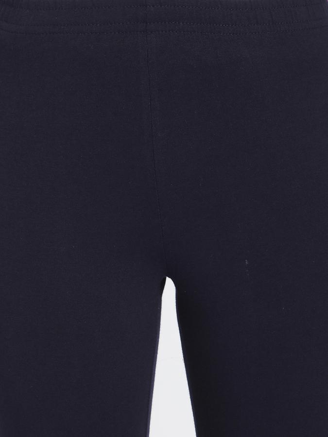 Women Cotton Elasticated Waist Full Length Solid Leggings