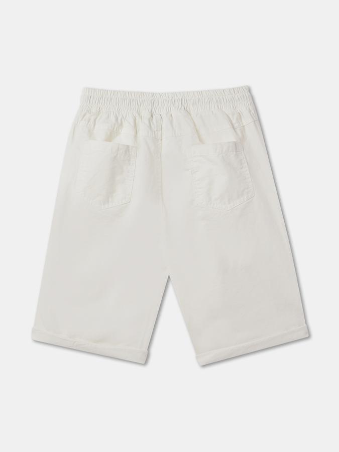 Boys Cotton Relaxed Fit Elastic Waist Clean Hem Shorts