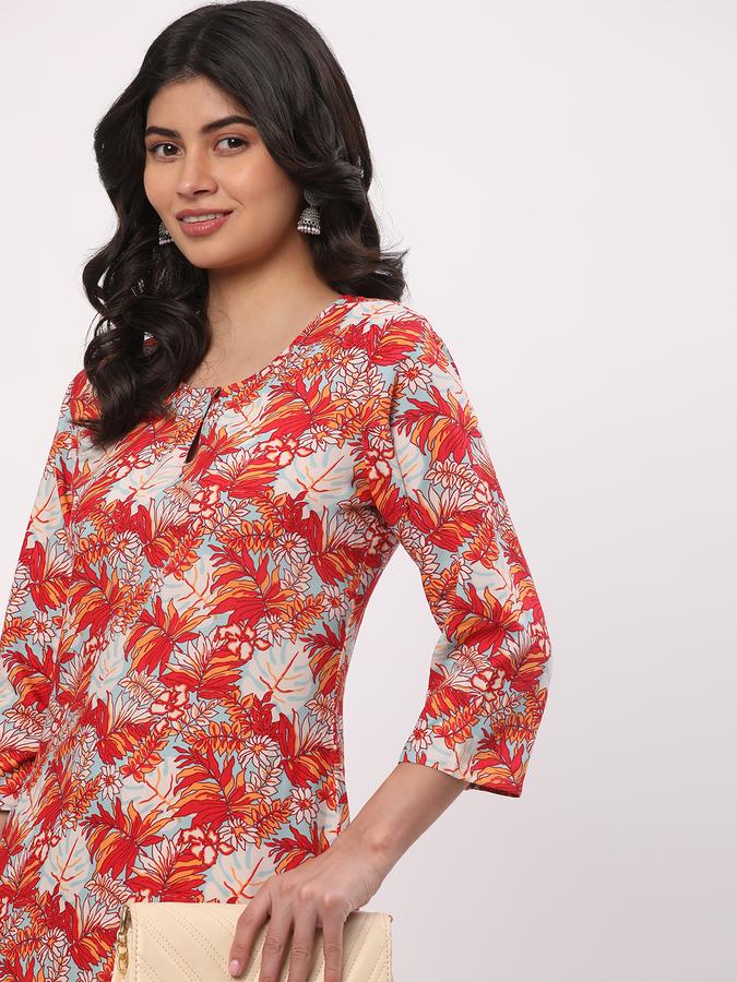 Women Floral Printed Straight Kurta image number 0