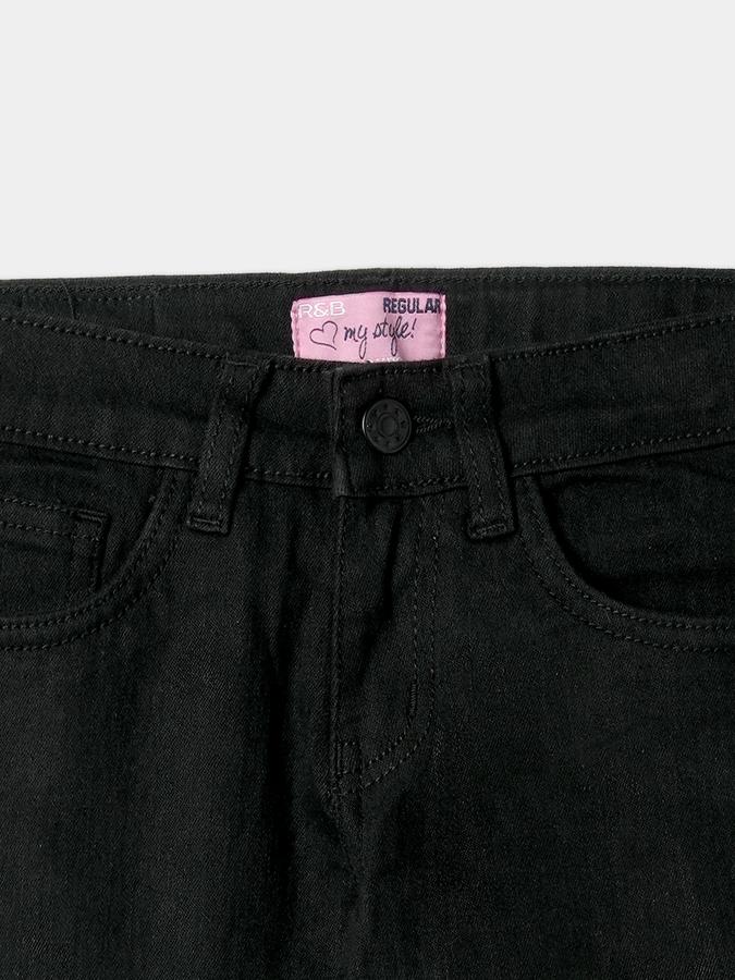 Girls Denim Regular Fit Mid-Rise Solid Jeans