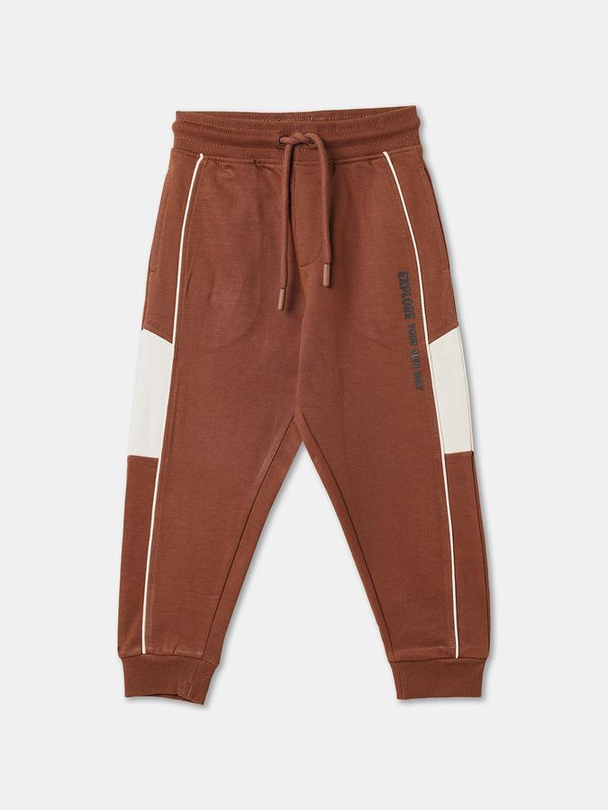 Boys Cotton Regular Fit Drawstring Waist Cuffed Hem Joggers