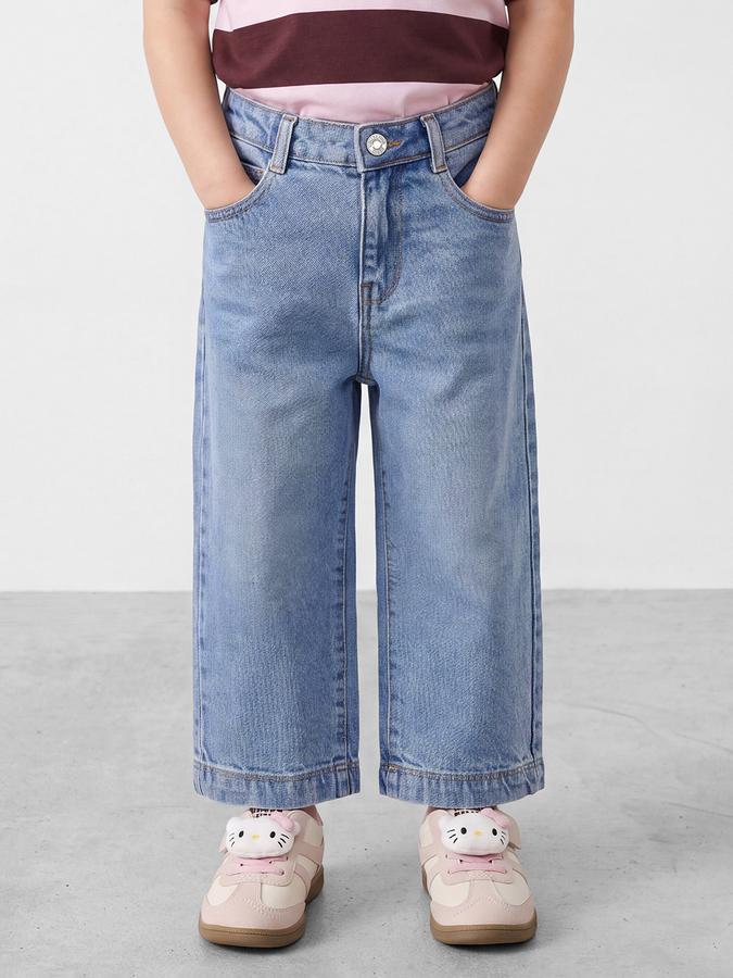 R&B Girls Light Blue Wide Leg 5 Pocket Jeans