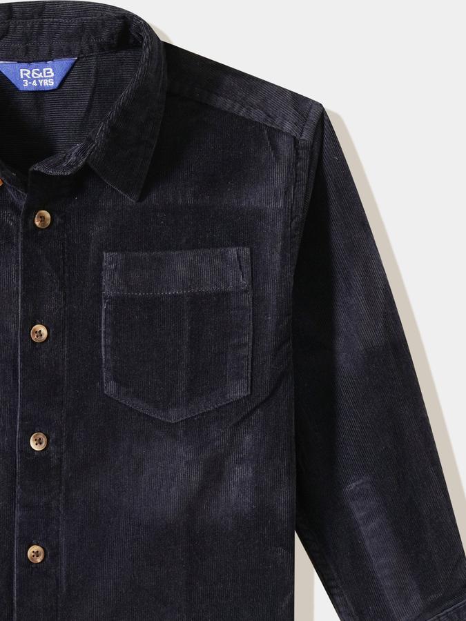 Boys Cotton Regular Fit Long Sleeve Solid Shirt