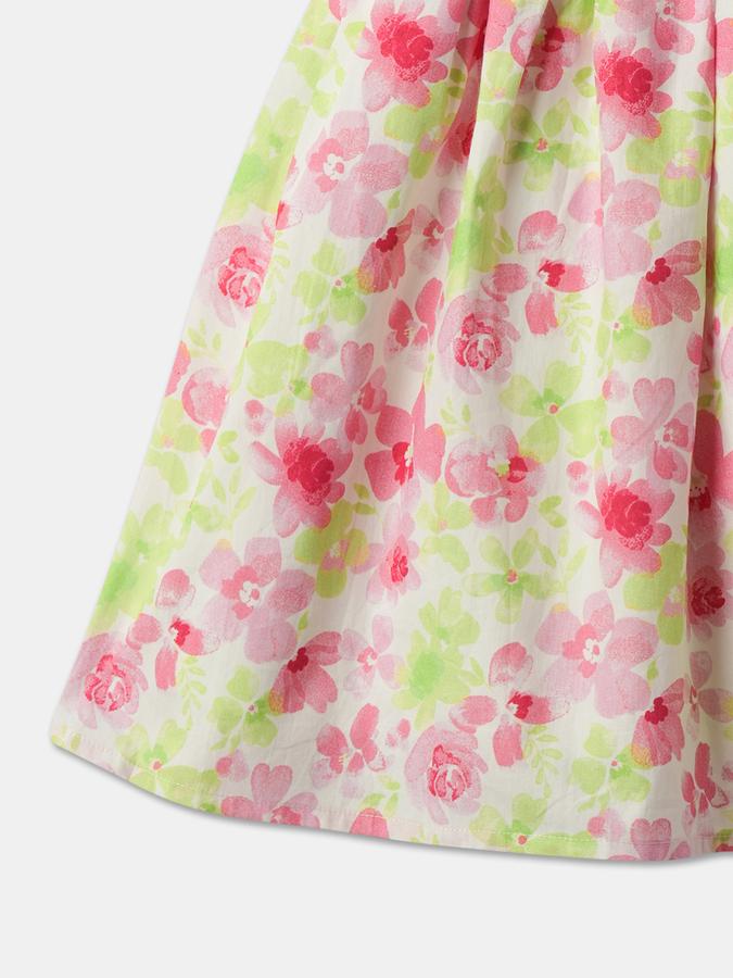 Girls Floral Print Fit & Flare Dress image number 3