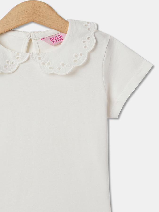 R&B Round-Neck Top with Short Sleeves  image number 2