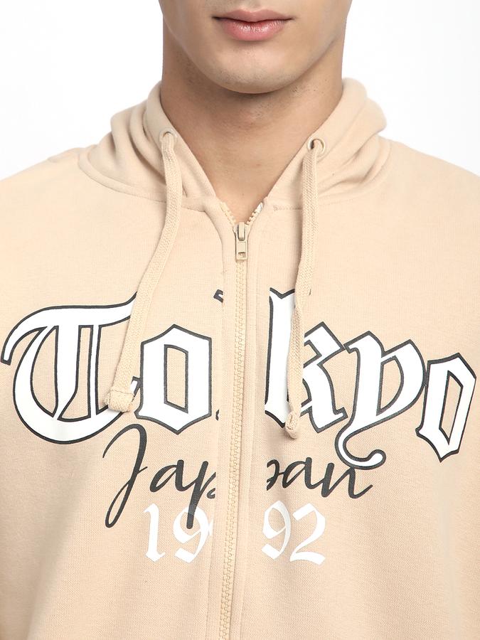 Men Fleece Regular Fit Hooded Zip Up Sweatshirt