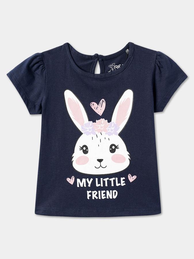 Baby Girls Graphic Print Pure Cotton Regular T Shirt