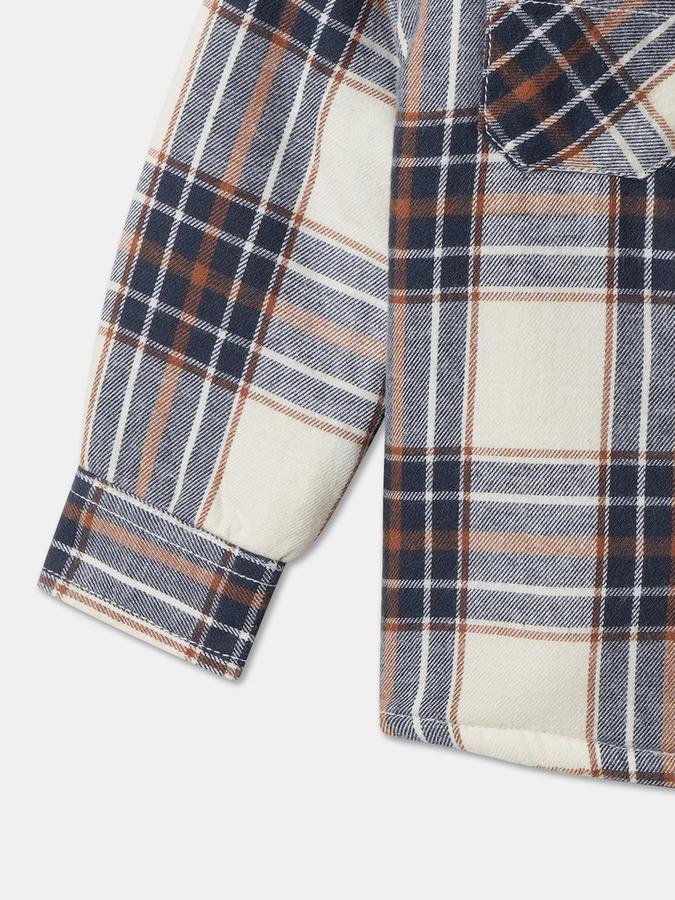 Boys Flannel Shacket Button Front Plaid Jacket