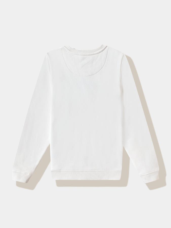 Girls Fleece Regular Fit Crew Neck Embellished Sweatshirt