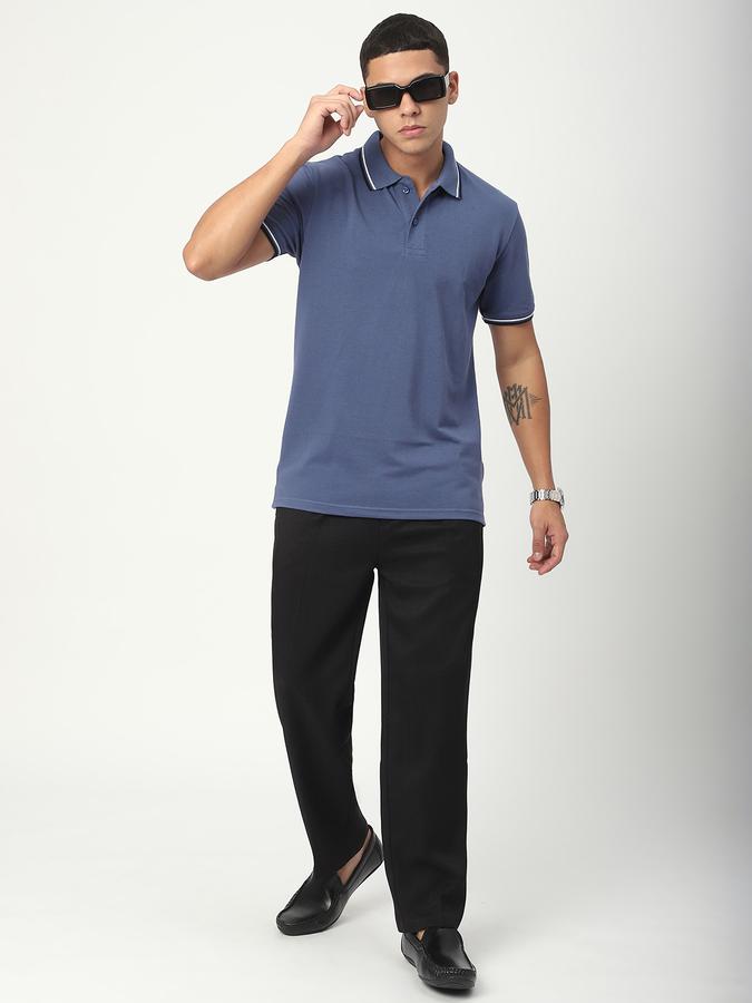 Solid Men Polo Neck T-Shirt image number 1